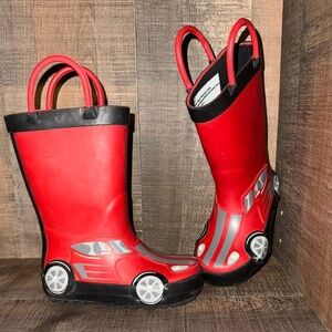 Kids Red Car Design‎ Rain Boots-size 5